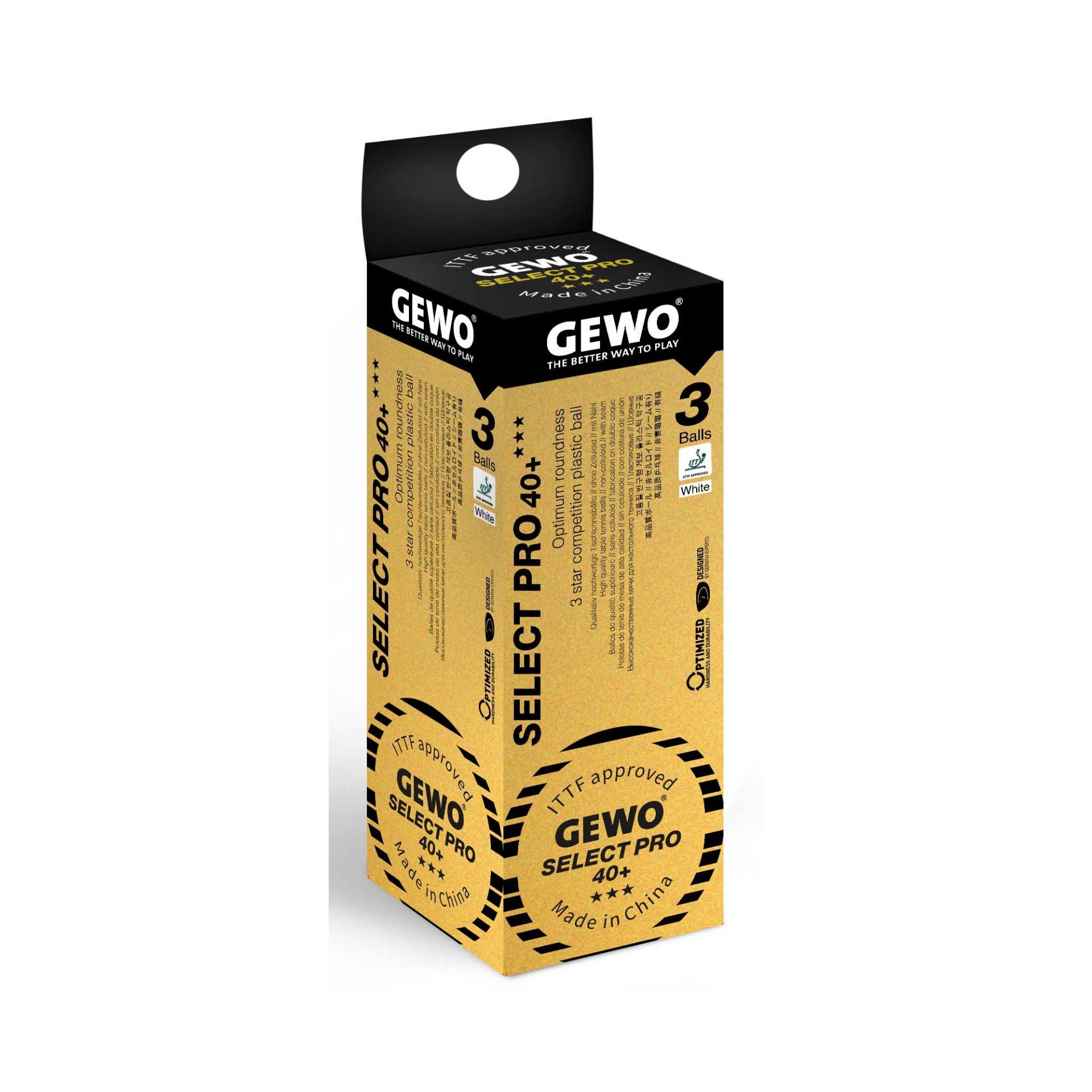 Gewo Ball Select Pro 40+ 3-Stern weiß (3 Stk)
