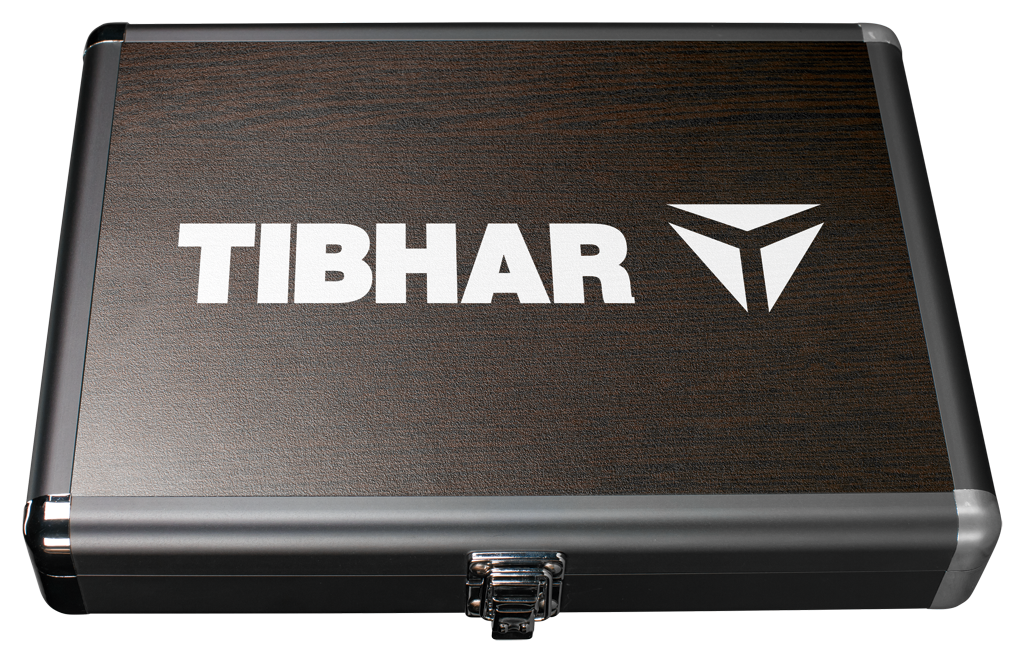Tibhar Schlägerkoffer Alum Cube Premium II holzoptik