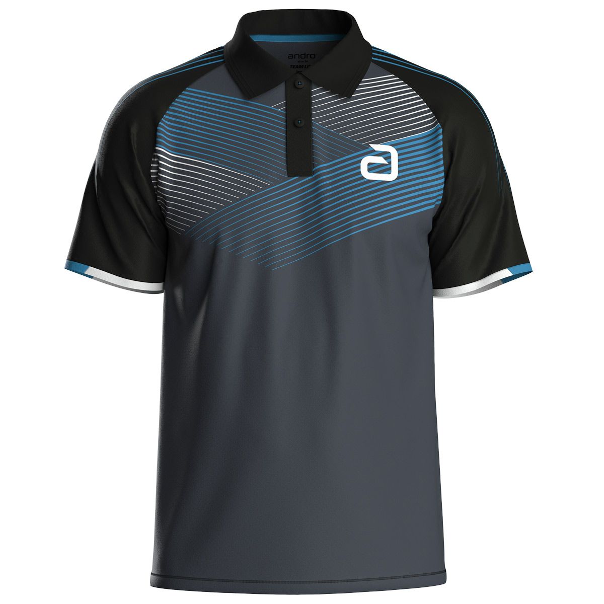 andro Shirt Avos grau/blau – Vorderseite