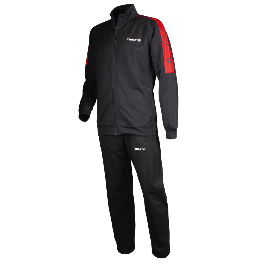 Tibhar Trainingsanzug Domino schwarz/rot