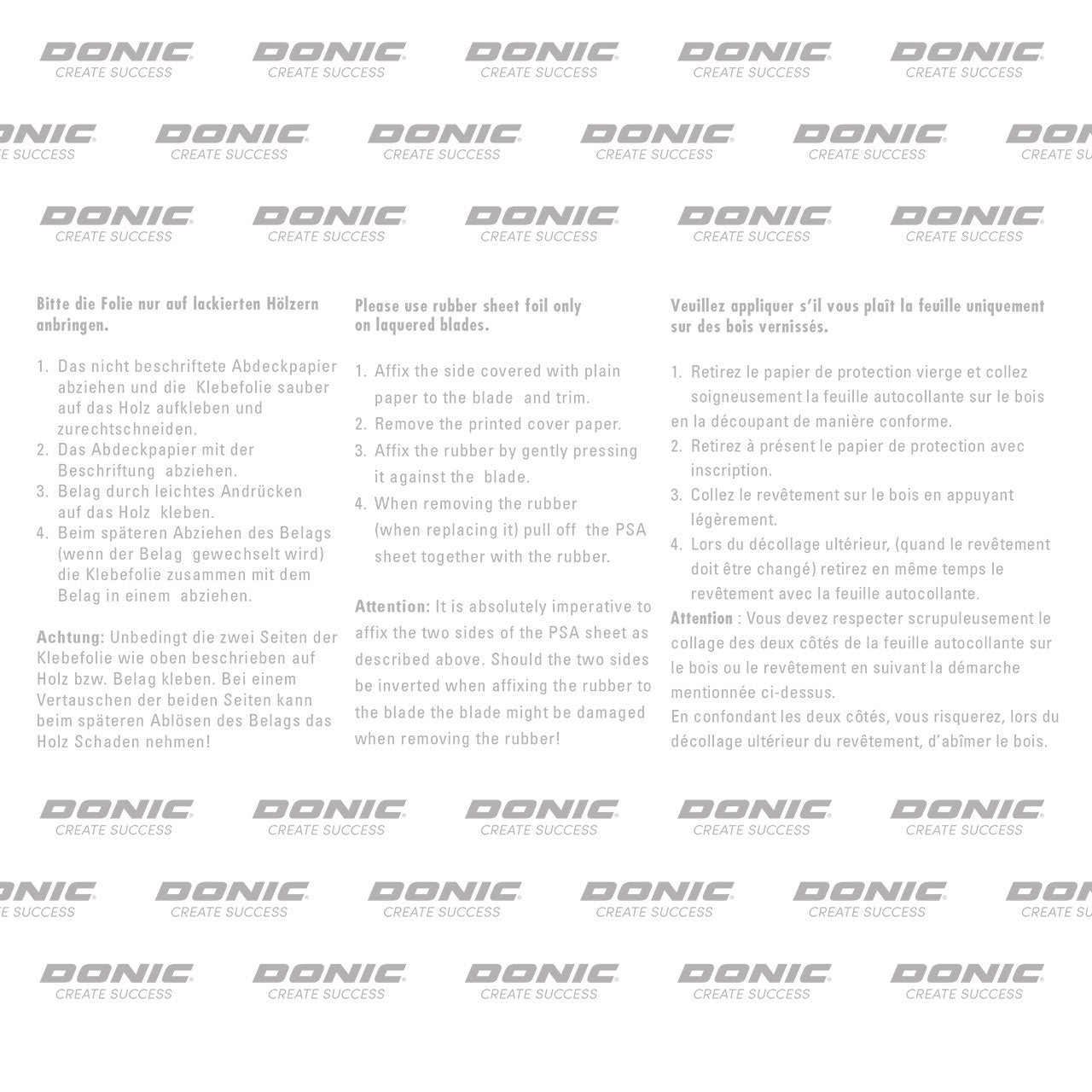 Donic Table Tennis Rubber Adhesive Film