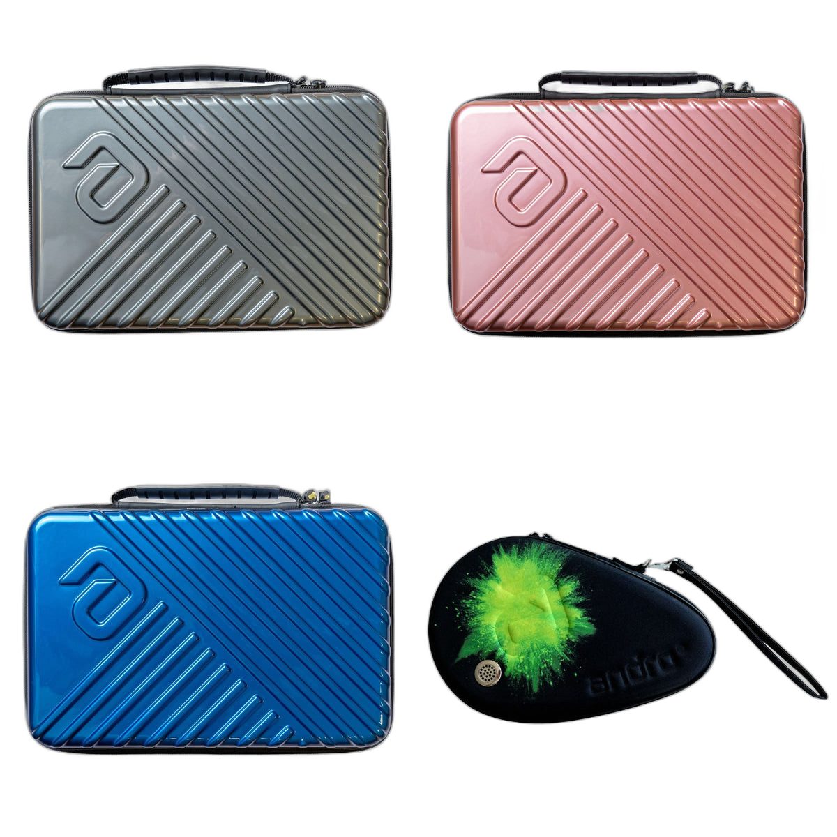 andro Hardcase Farbübersicht silber pink blau schwarz/grün