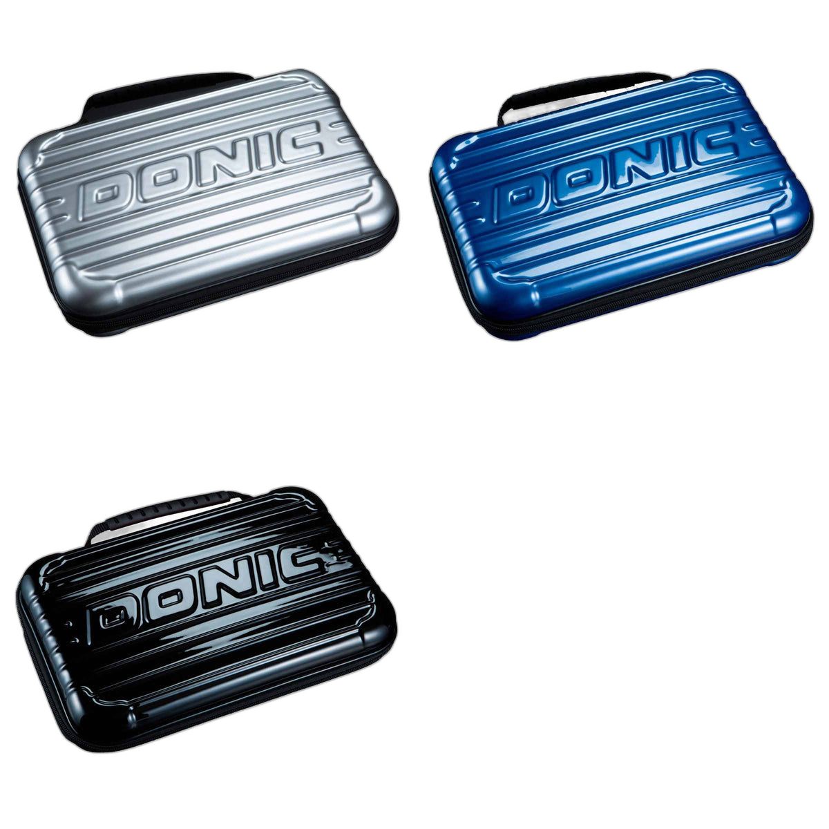 Donic Hardcase Farbübersicht silber blau schwarz