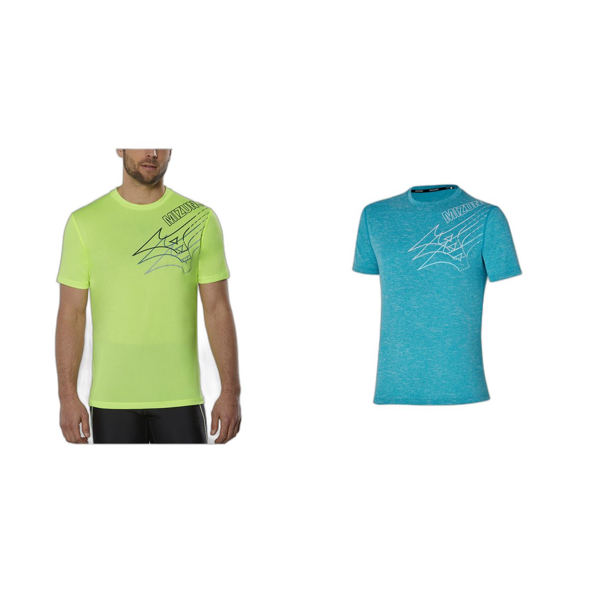 Mizuno Core Mizuno Tee Farbübersicht Neo Lime algiers blue