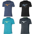 Mizuno Core RB Tee Farbübersicht Estate Blue black/blue logo algiers blue magnet