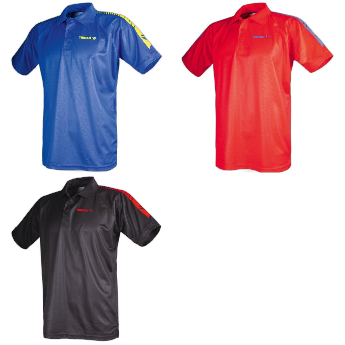 Tibhar Hemd Domino Farbübersicht blau/gelb rot/blau schwarz/rot