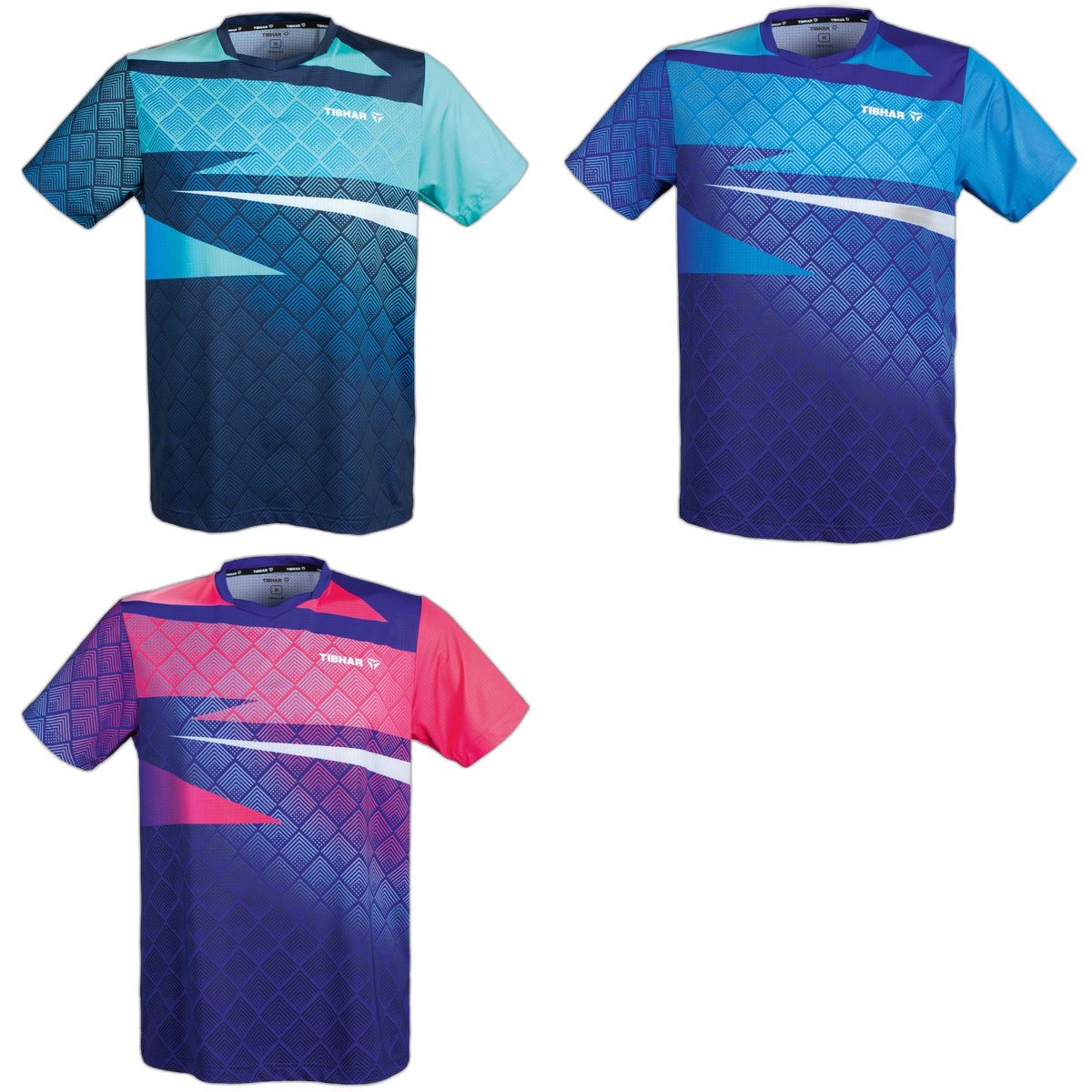 Tibhar Shirt Corner Farbübersicht navy/türkis royal/hellblau royal/pink
