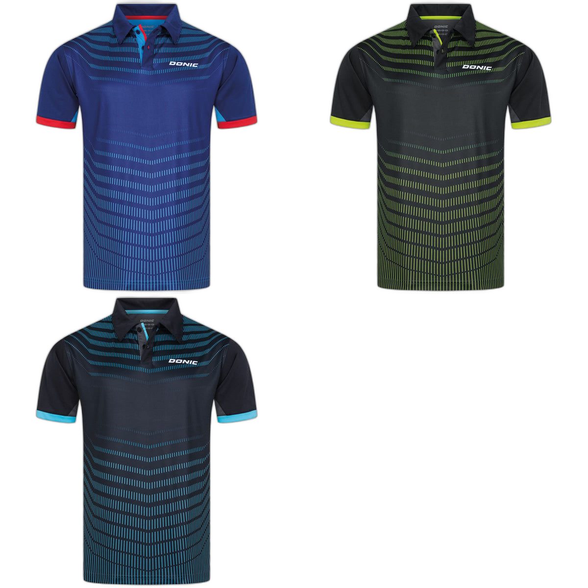 Donic Shirt Kava Farbübersicht marine/rot schwarz/lime schwarz/cyan