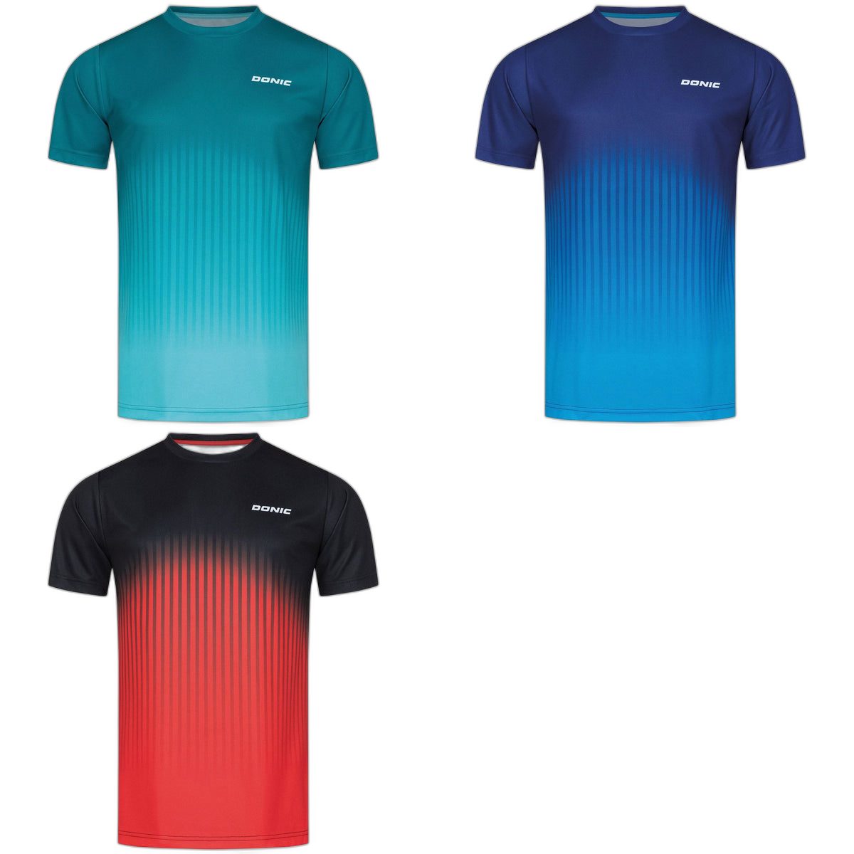 Donic T-Shirt Driva Farbübersicht grün/hellblau marine/cyan schwarz/rot