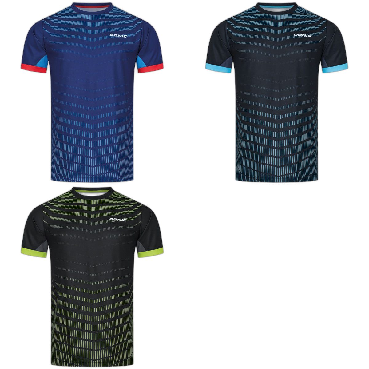 Donic T-Shirt Nexis Farbübersicht marine/rot schwarz/cyan schwarz/lime