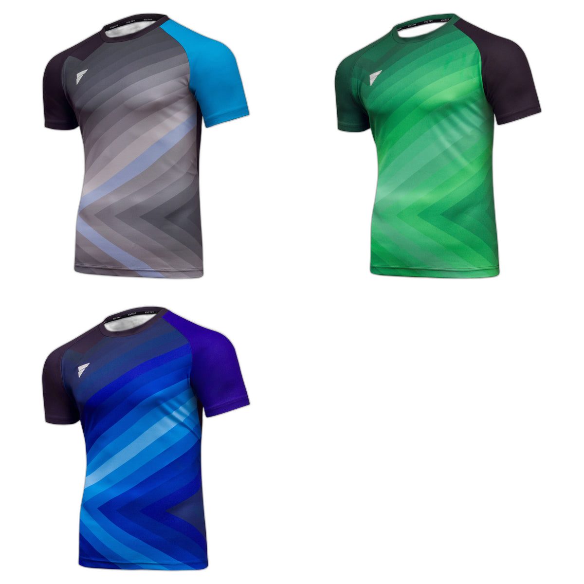 Victas V-TShirt 238 Farbübersicht schwarz/grau/cyan grün/schwarz navy/blau