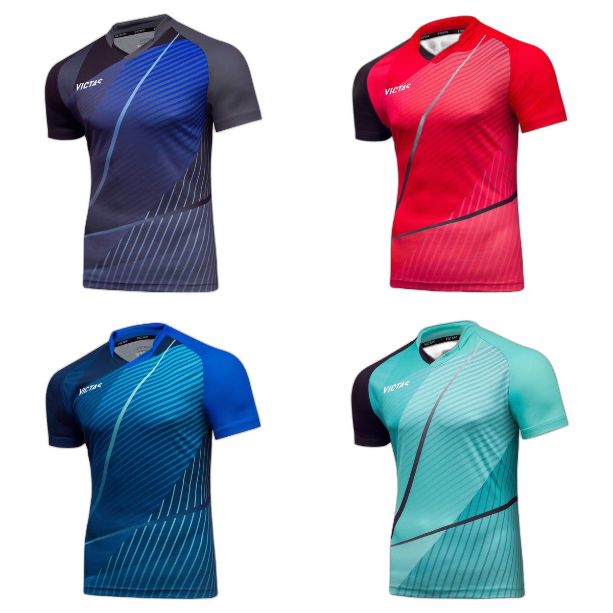 Victas V-Shirt 236 Farbübersicht schwarz/grau/blau rot/schwarz navy/blau mintgrün/schwarz
