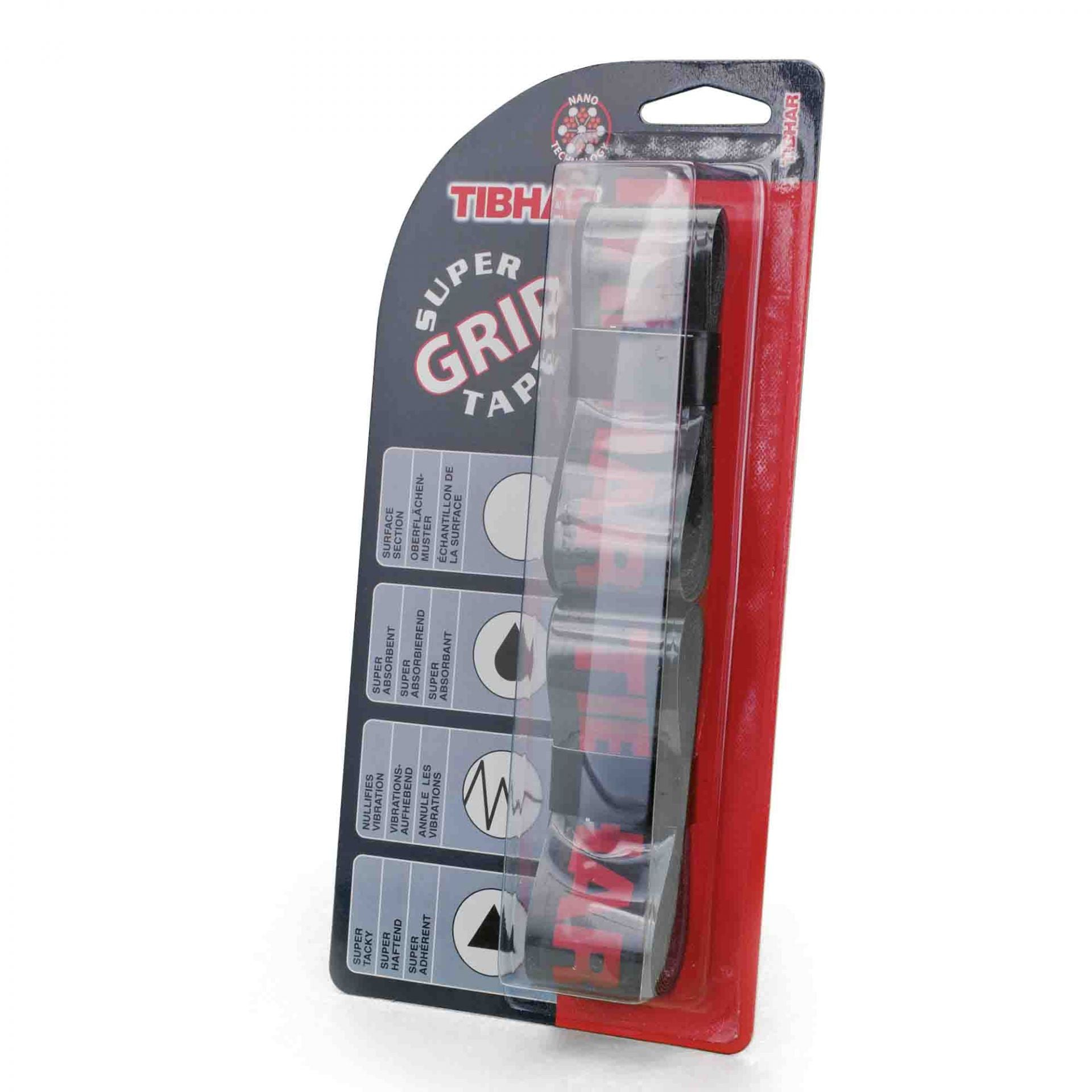Tibhar Griffband Super Grip Tape schwarz/rot