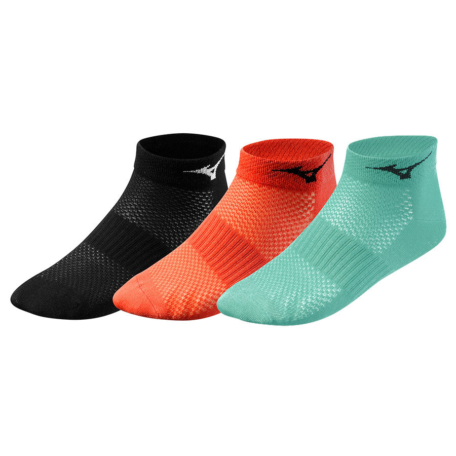 Mizuno Socken 3er Pack schwarz/orange/hellblau