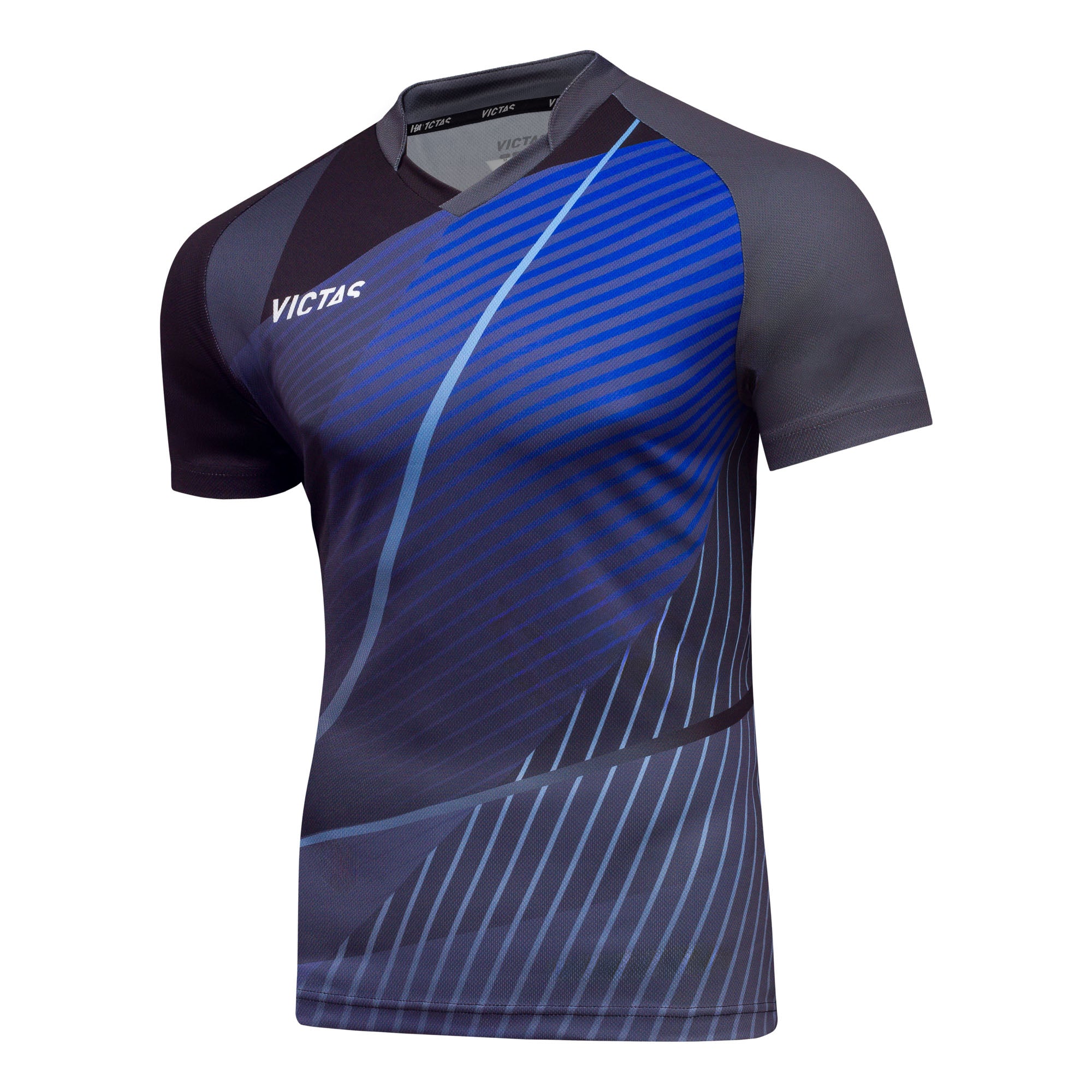 Victas V-Shirt 236 black/grey/blue