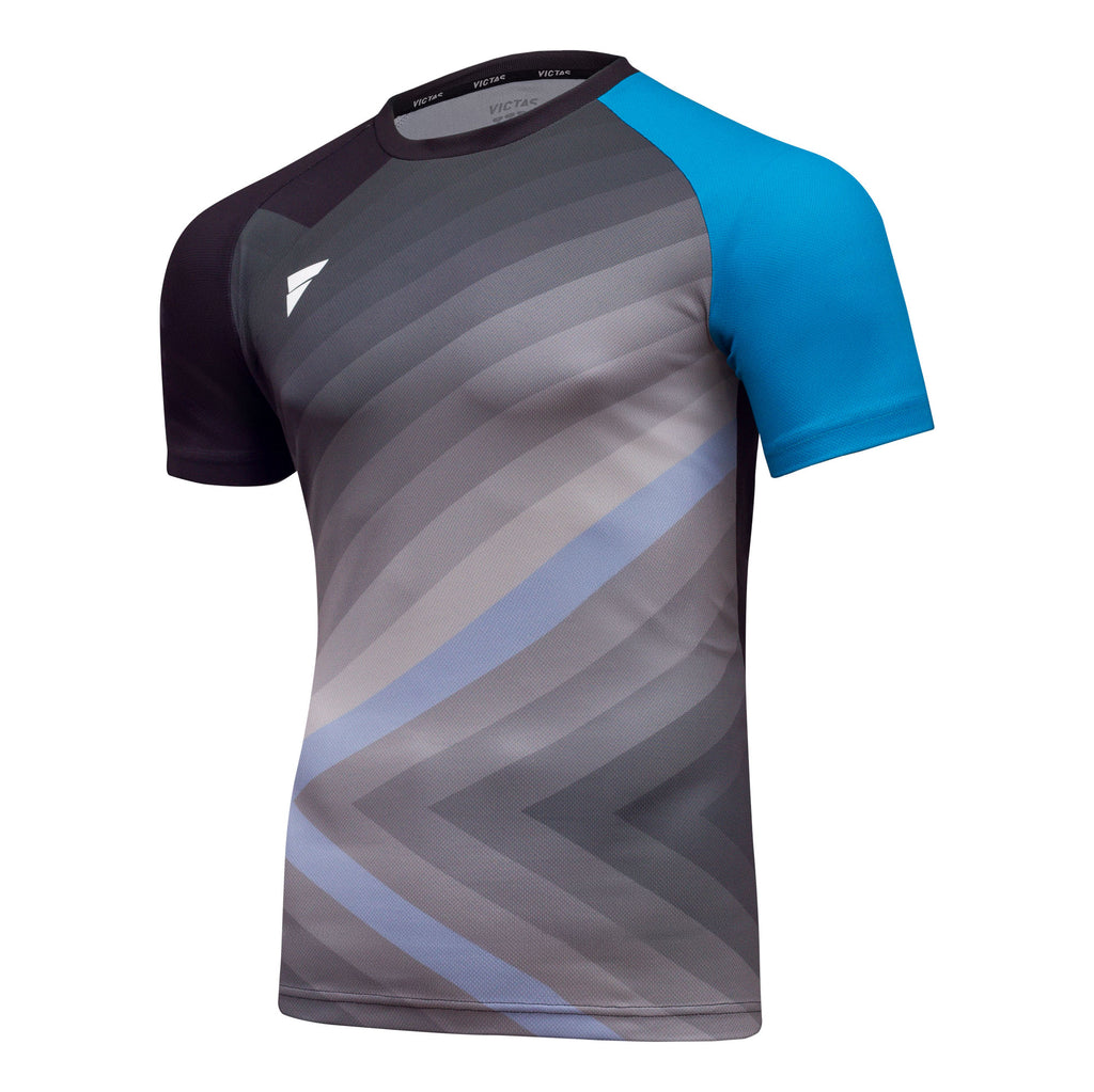 Victas V-TShirt 238 schwarz/grau/cyan